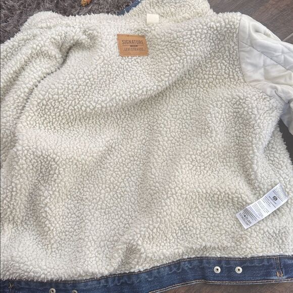 Levi’s Signature Trucker Sherpa lined denim jacket SZ L - Picture 13 of 16